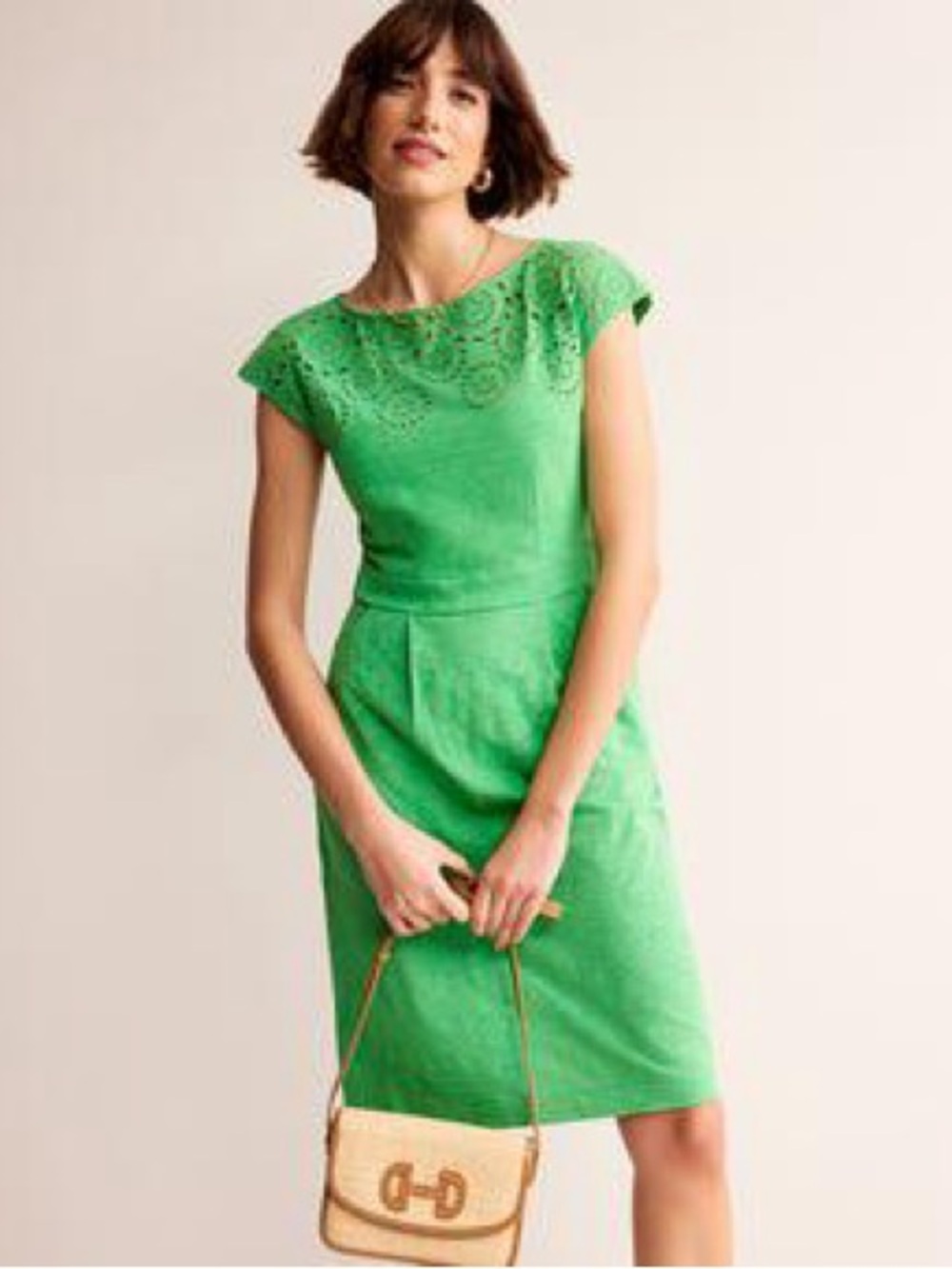 Boden Florrie Broderie Dress Size in Green 10 - C71-018